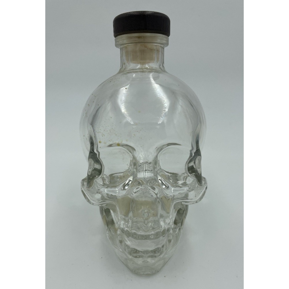 Apothecary Goth Crystal Head Vodka Skull Decanter Empty‎ 750ml Glass Bottle